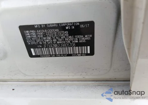 2018 Subaru Wrx Sti z USA, uszkodzony, nr VIN JF1VA2M62J9805708